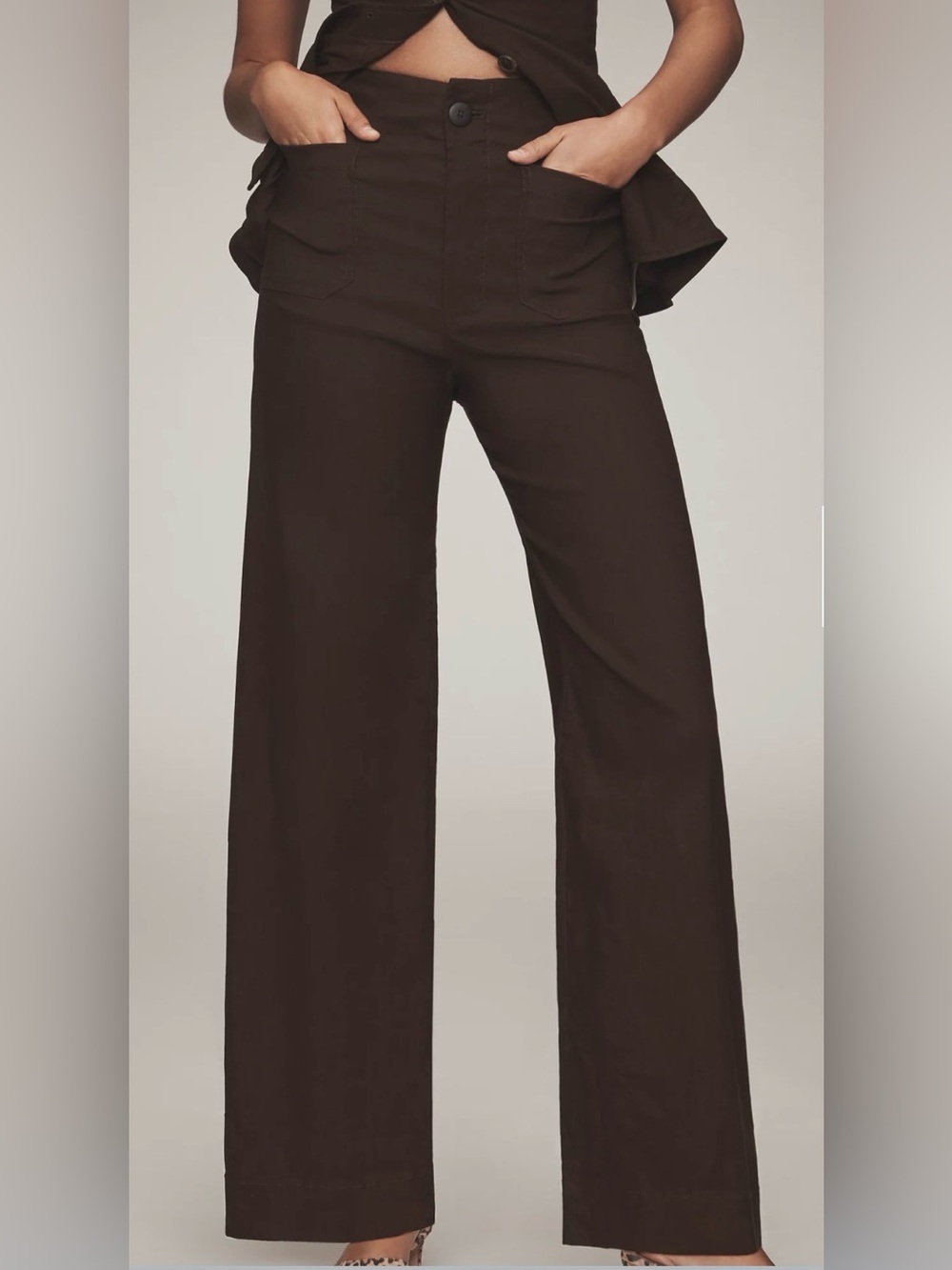 Anthropologie Maeve Colette High-Rise Wide-Leg Full-Length Pants